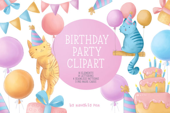 Birthday Party Illustrations: Hand-Drawn Charm for Your Projects