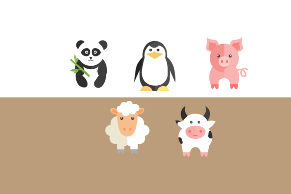 Bring Joyful Character to Your Projects with the Animals Happy Illustrations Set