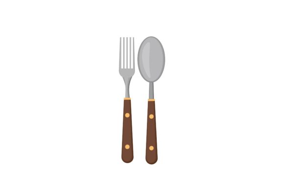 Dining Room Wooden Cutlery Illustrations: A Designer's Toolkit