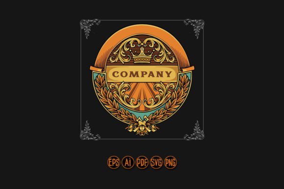 Elevate Your Designs with Luxury Classic Badge Swirl Illustrations