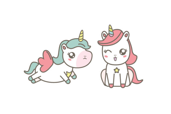Enchant Your Projects with Unicorn Cute Set Design Illustrations