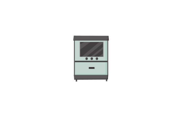 Modern Kitchen Standing Oven Illustrations for Designers