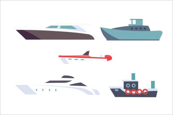 Ships Set Illustrations Transportations: Bringing Nautical Charm to Your Designs